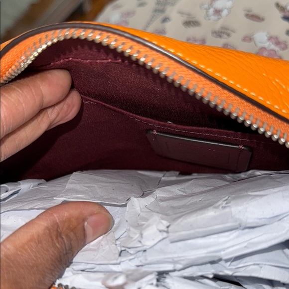 NWT Coach Orange Leather Camera Bag - Picture 5 of 6